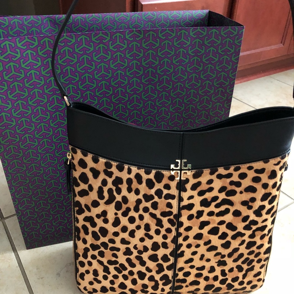 Ivy Hobo Leopard Calf Hair